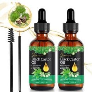 NEW Jamaican Black Castor Oil 100% Pure Cold-Pressed Glass Bottle (2 Bottles)